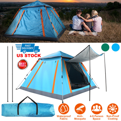 4-5 Person Waterproof Foldable Outdoor Camping Tent