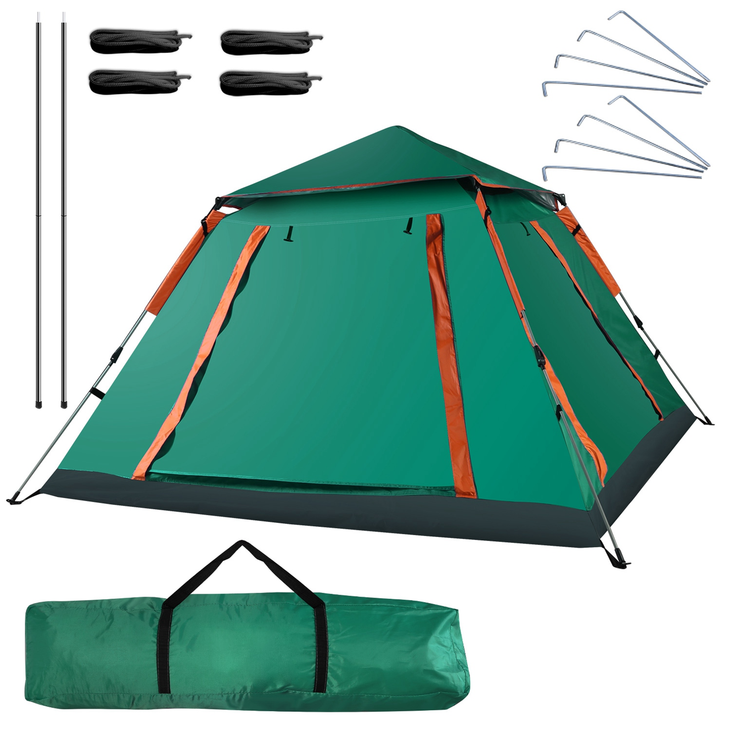 4-5 Person Foldable Waterproof Camping Tent (Green)