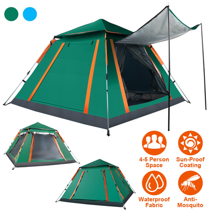 4-5 Person Foldable Waterproof Camping Tent (Green)