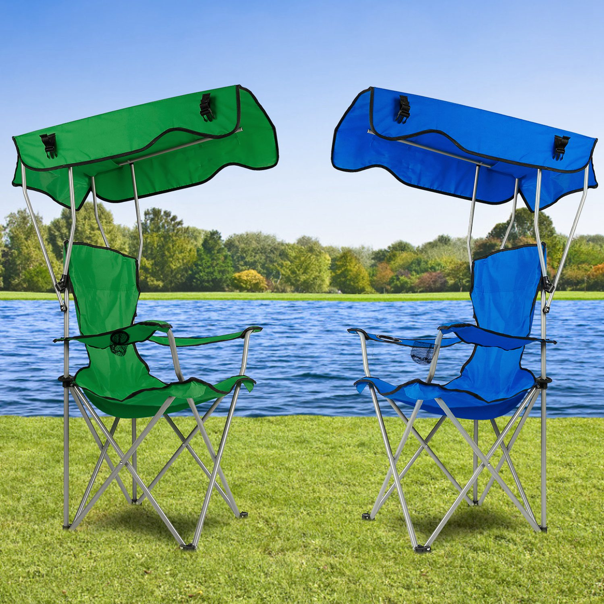 Foldable Beach Canopy Chair with Sun Shade