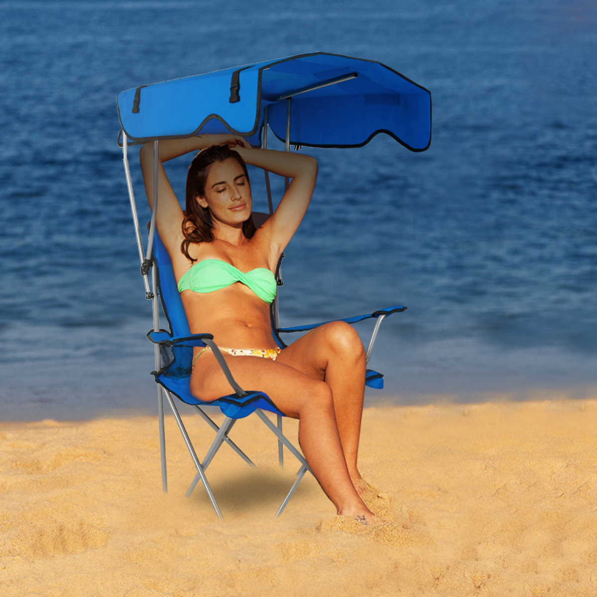 Foldable Beach Canopy Chair with Sun Shade