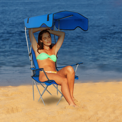Foldable Beach Canopy Chair with Sun Shade