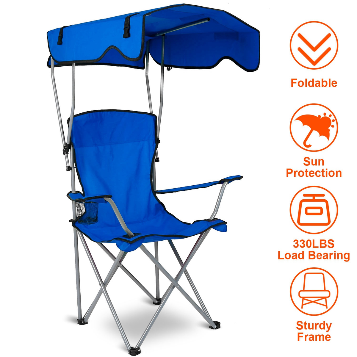 Foldable Beach Canopy Chair with Sun Shade