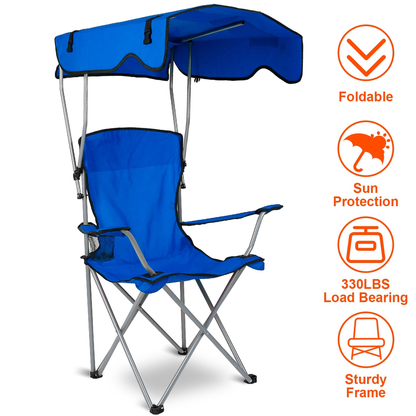Foldable Beach Canopy Chair with Sun Shade