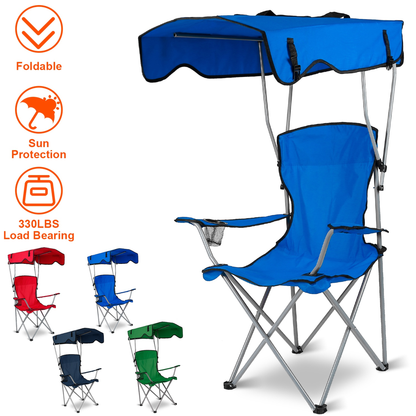 Foldable Beach Canopy Chair with Sun Shade