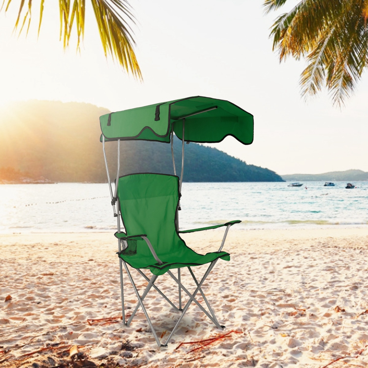 Foldable Beach Canopy Chair (Green)