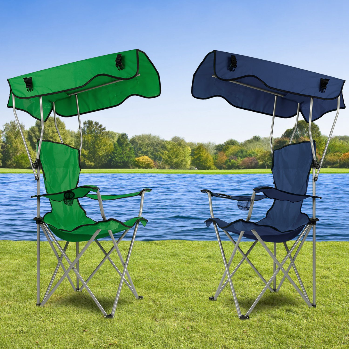 Foldable Beach Canopy Chair (Green)