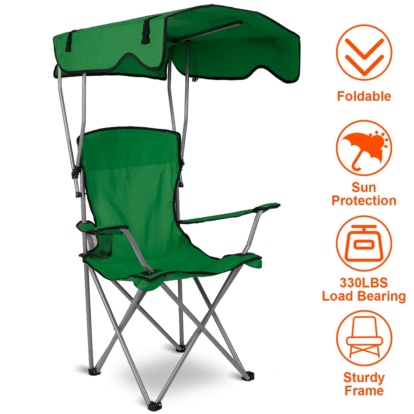 Foldable Beach Canopy Chair (Green)