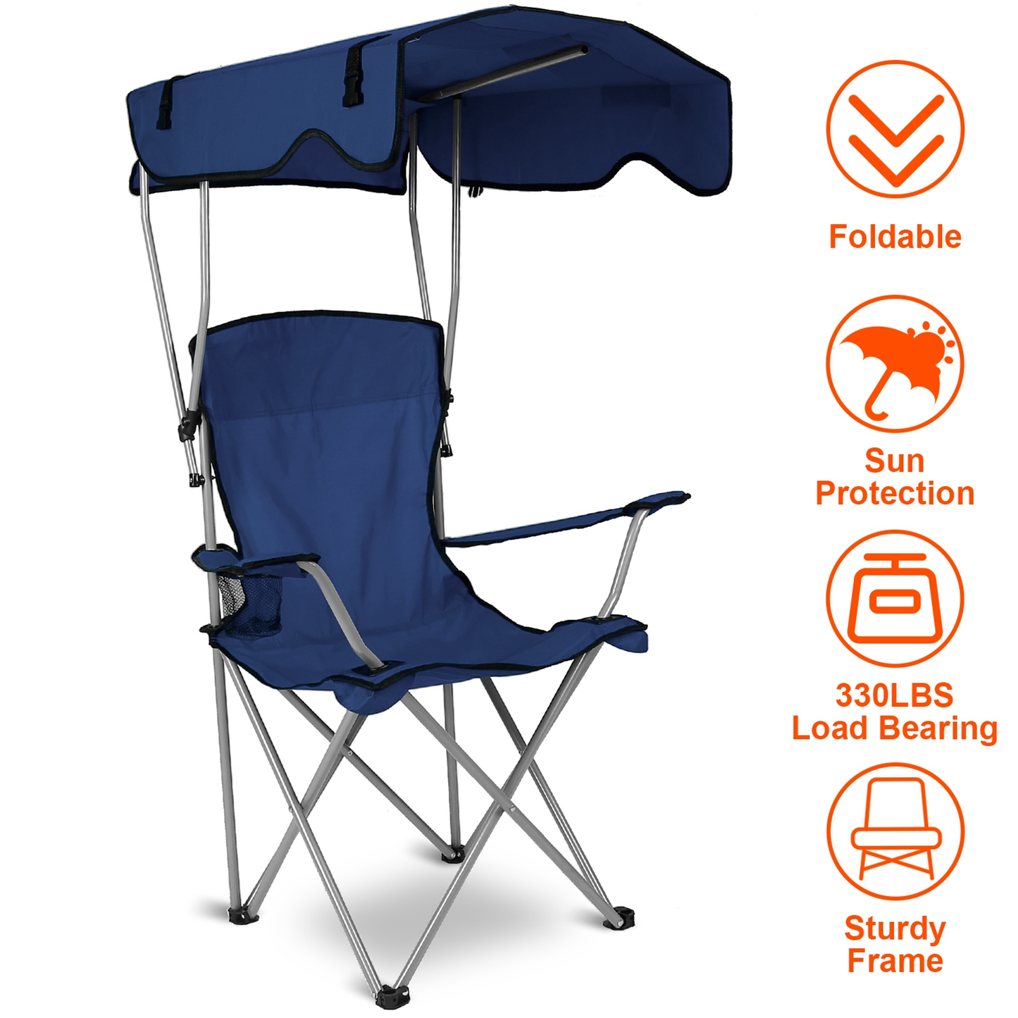 Foldable Beach Canopy Chair with Sun Shade
