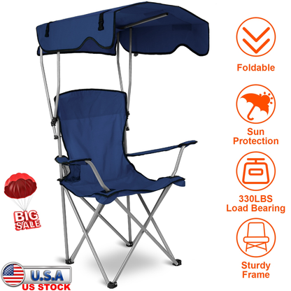 Foldable Beach Canopy Chair with Sun Shade