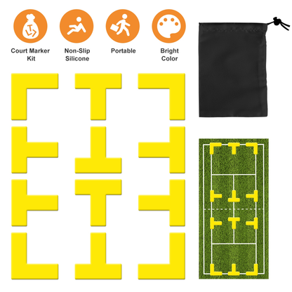Pickleball Court Marking Kit, 12-Piece Set, Orange