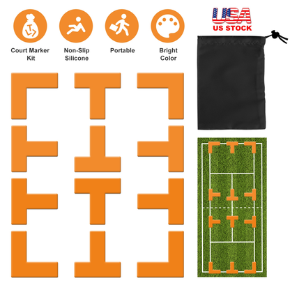 Pickleball Court Marking Kit, 12-Piece Set, Orange