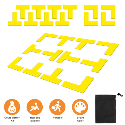 Pickleball Court Marking Kit, 12-Piece Set, Yellow