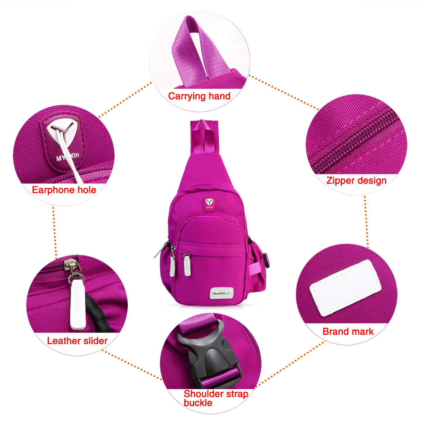 Unisex Nylon Crossbody Sling Backpack