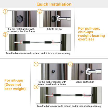 Doorway Pull Up Bar Adjustable Home Gym, Silver