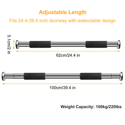 Doorway Pull Up Bar Adjustable Home Gym, Silver