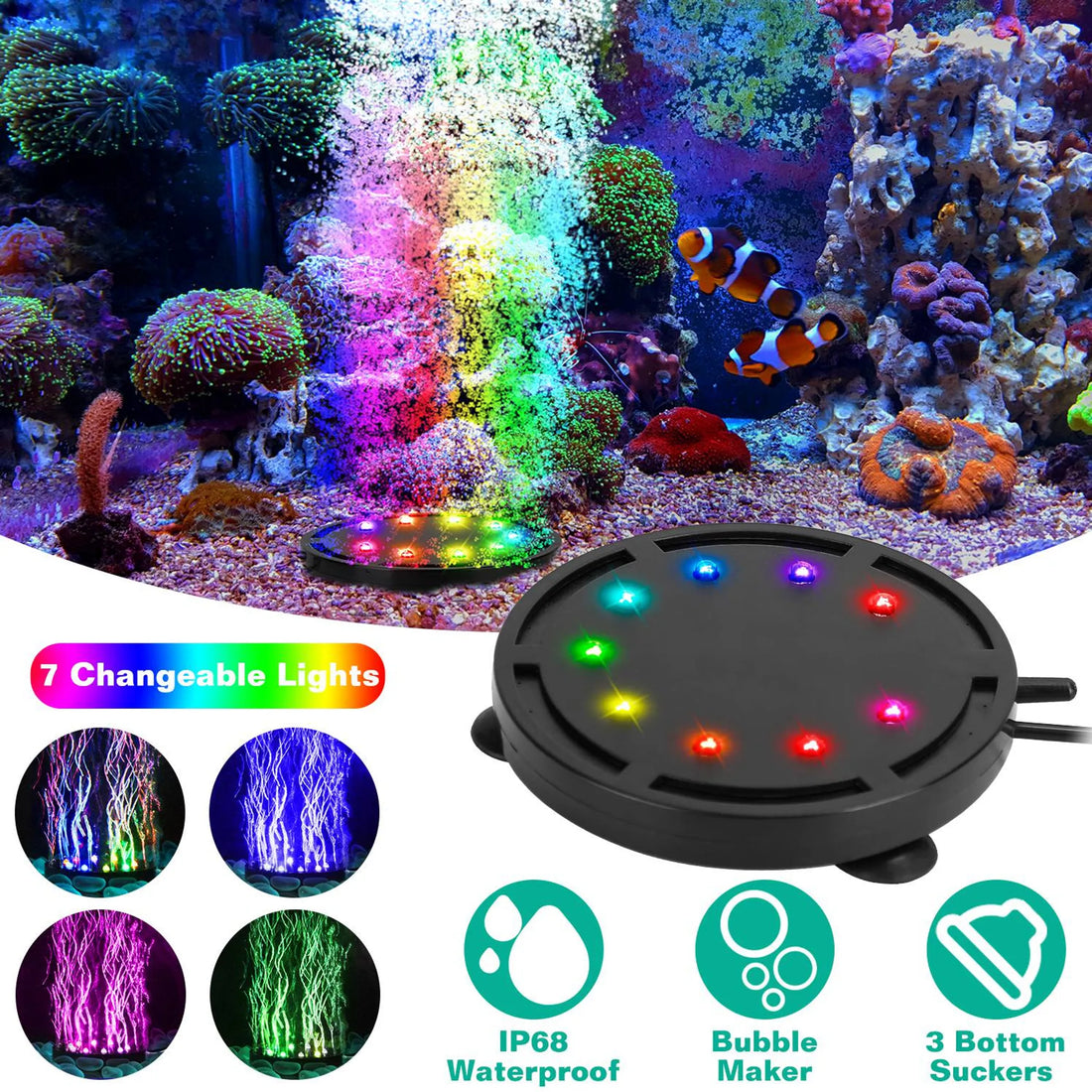 4in LED Aquarium Air Bubble Lamp