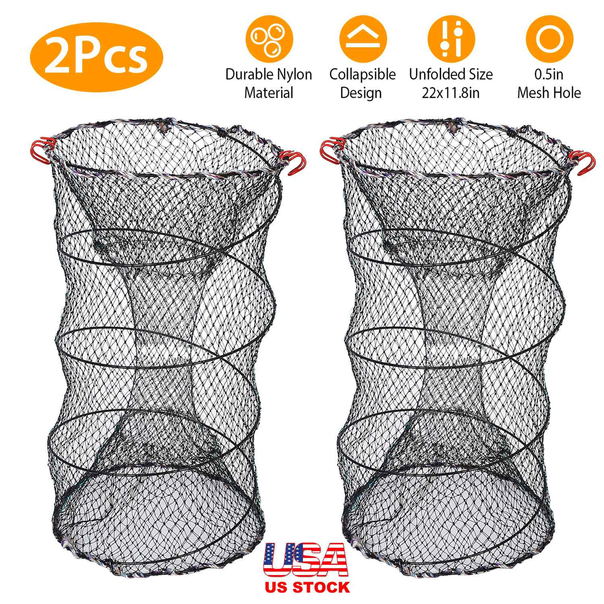 2-Piece Crab Trap Bait Nets for Shrimp and Lobster