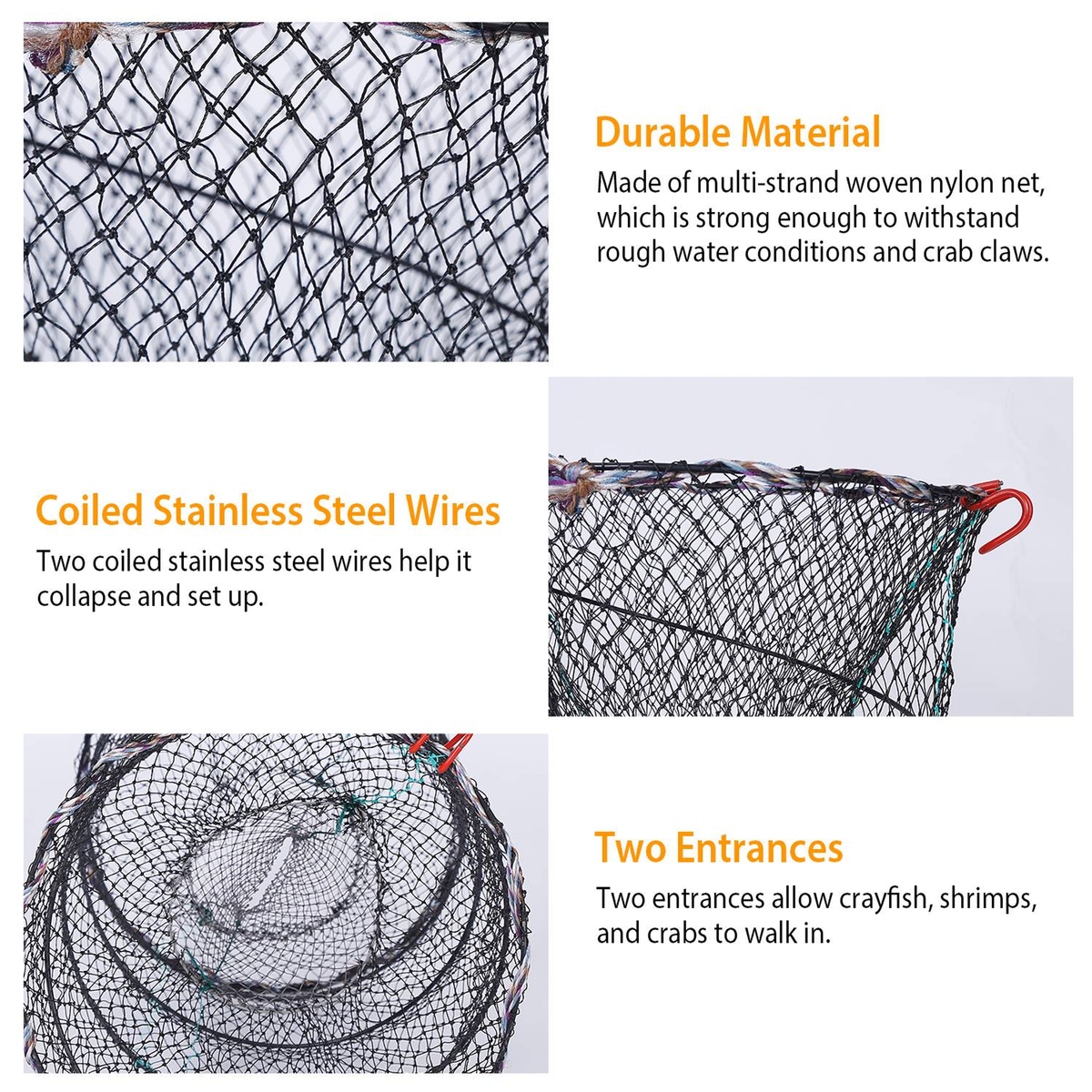 2-Piece Crab Trap Bait Nets for Shrimp and Lobster