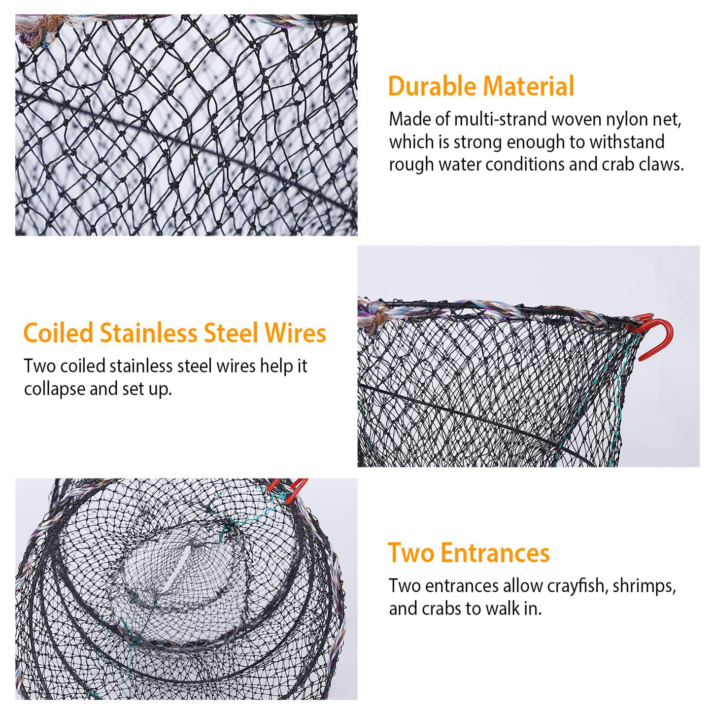 2-Piece Crab Trap Bait Nets for Shrimp and Lobster
