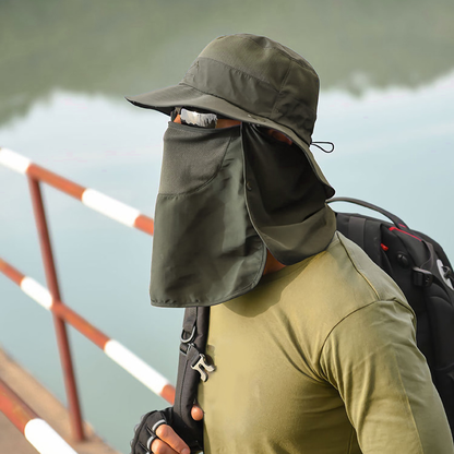 3-in-1 Foldable Wide Brim Fishing Bucket Hat