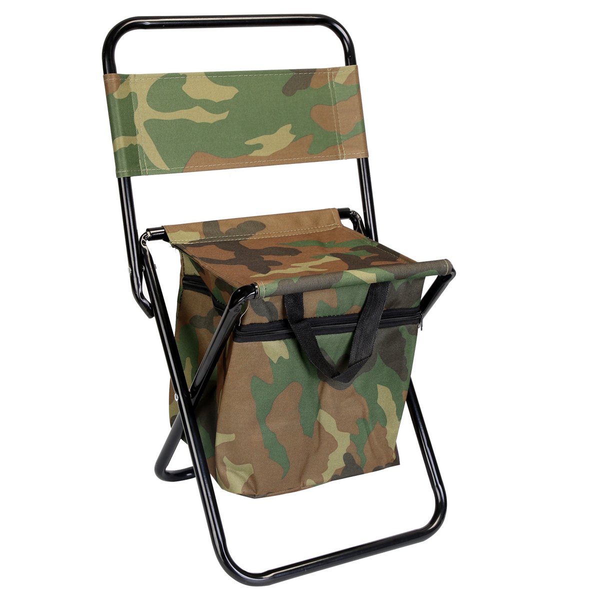 Foldable Fishing Chair with Built-In Cooler Bag