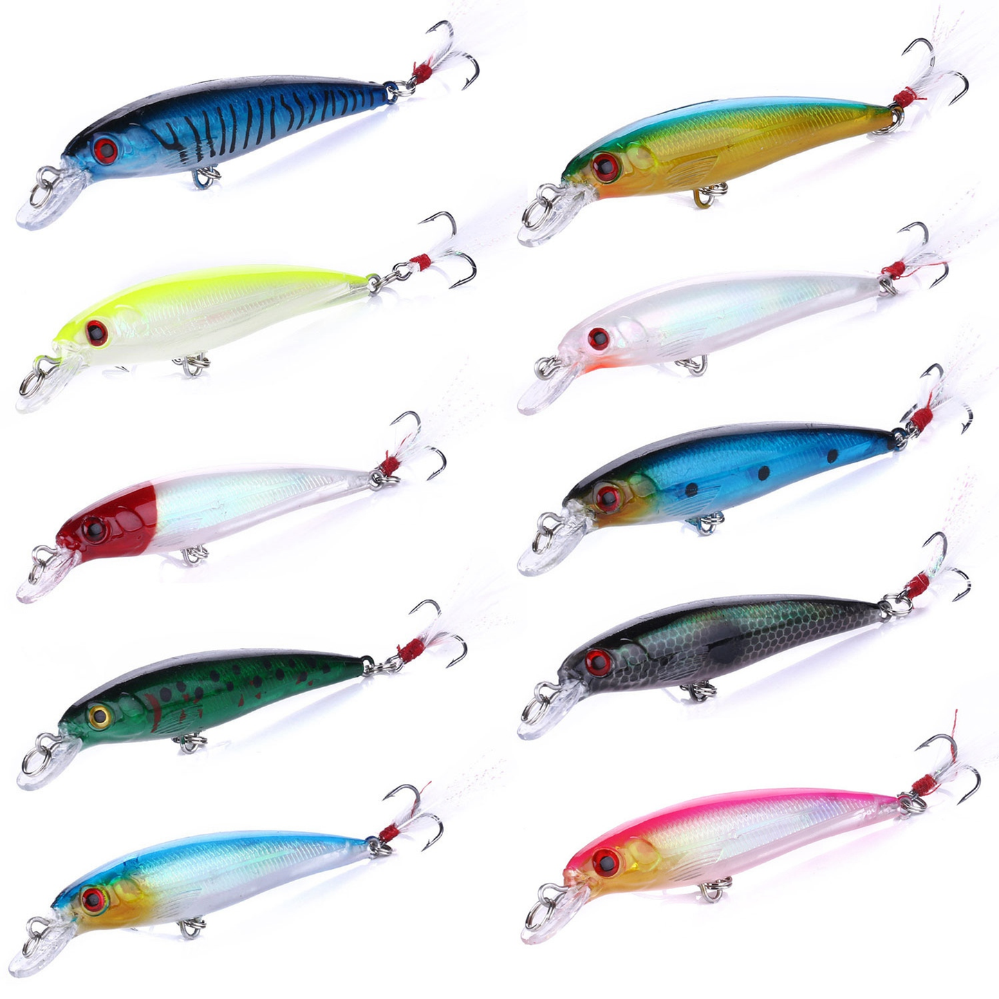 Spoon and Spinner Fishing Lure Kit (10-Pack)