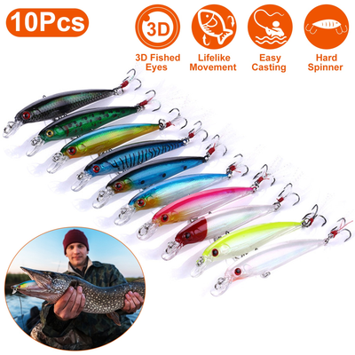 Spoon and Spinner Fishing Lure Kit (10-Pack)