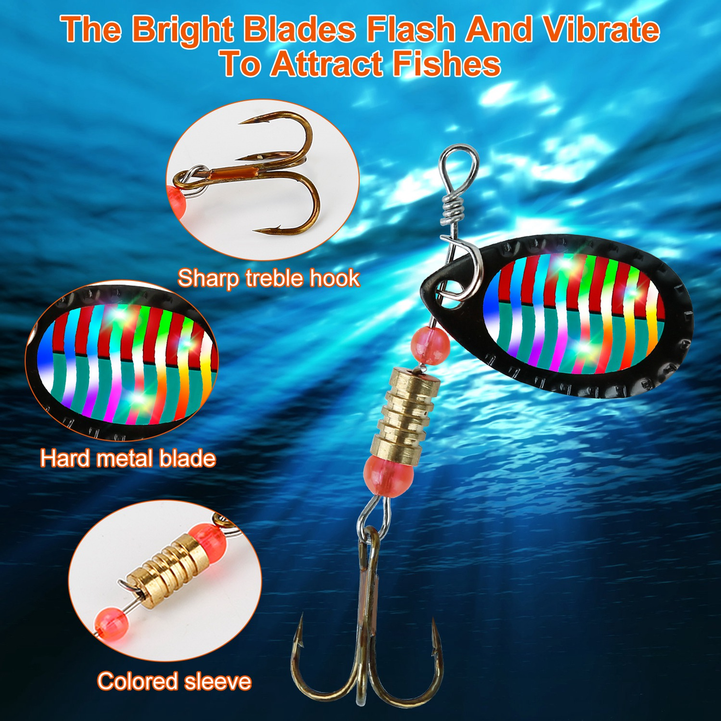 30-Piece Fishing Lures Kit with Metal Spoons and Spinners