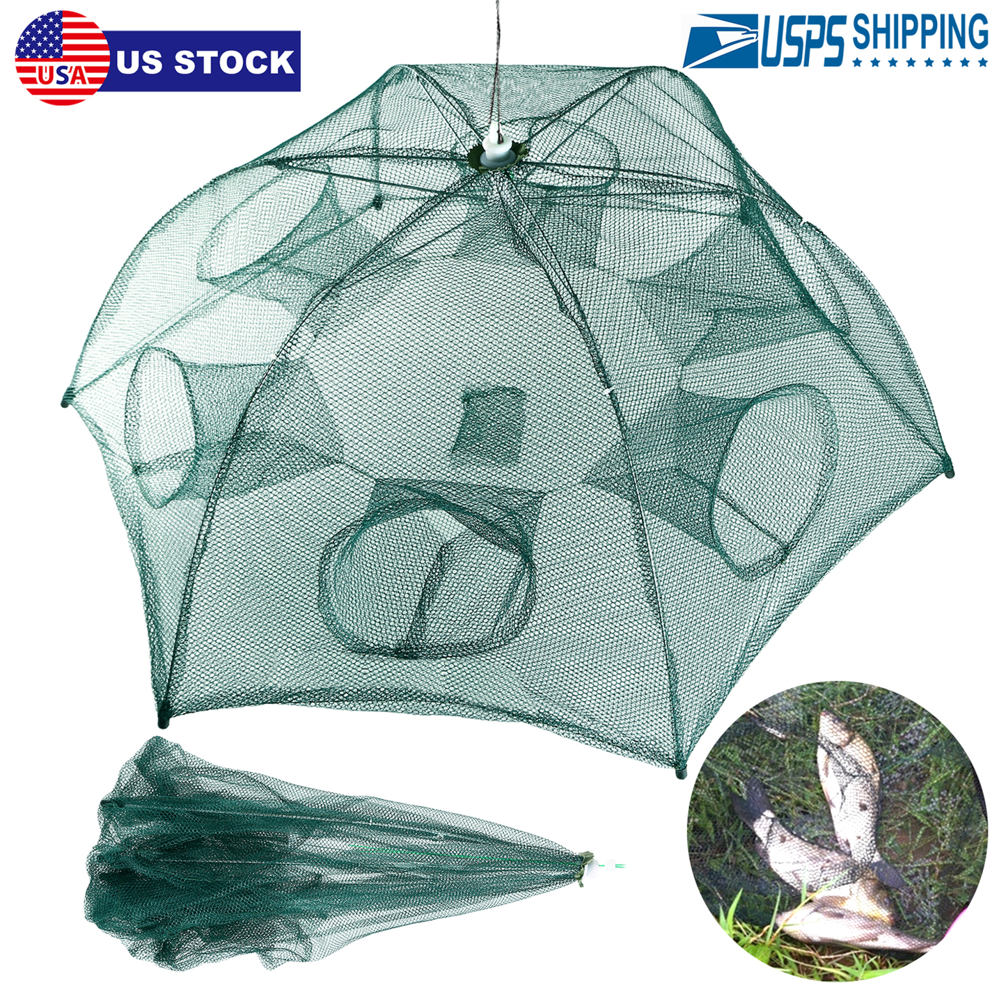 Portable Foldable Fishing Trap Net