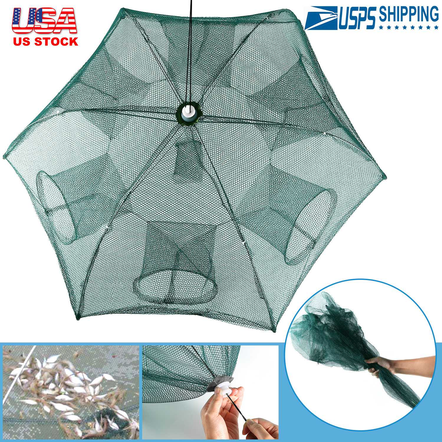 Portable Foldable Fishing Trap Net