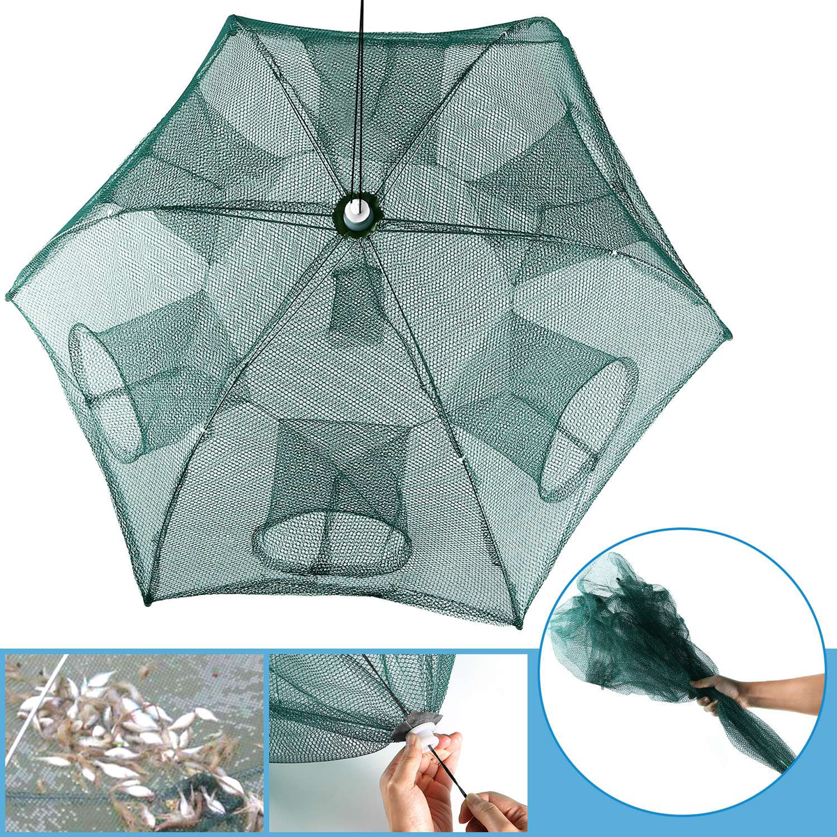 Portable Foldable Fishing Trap Net
