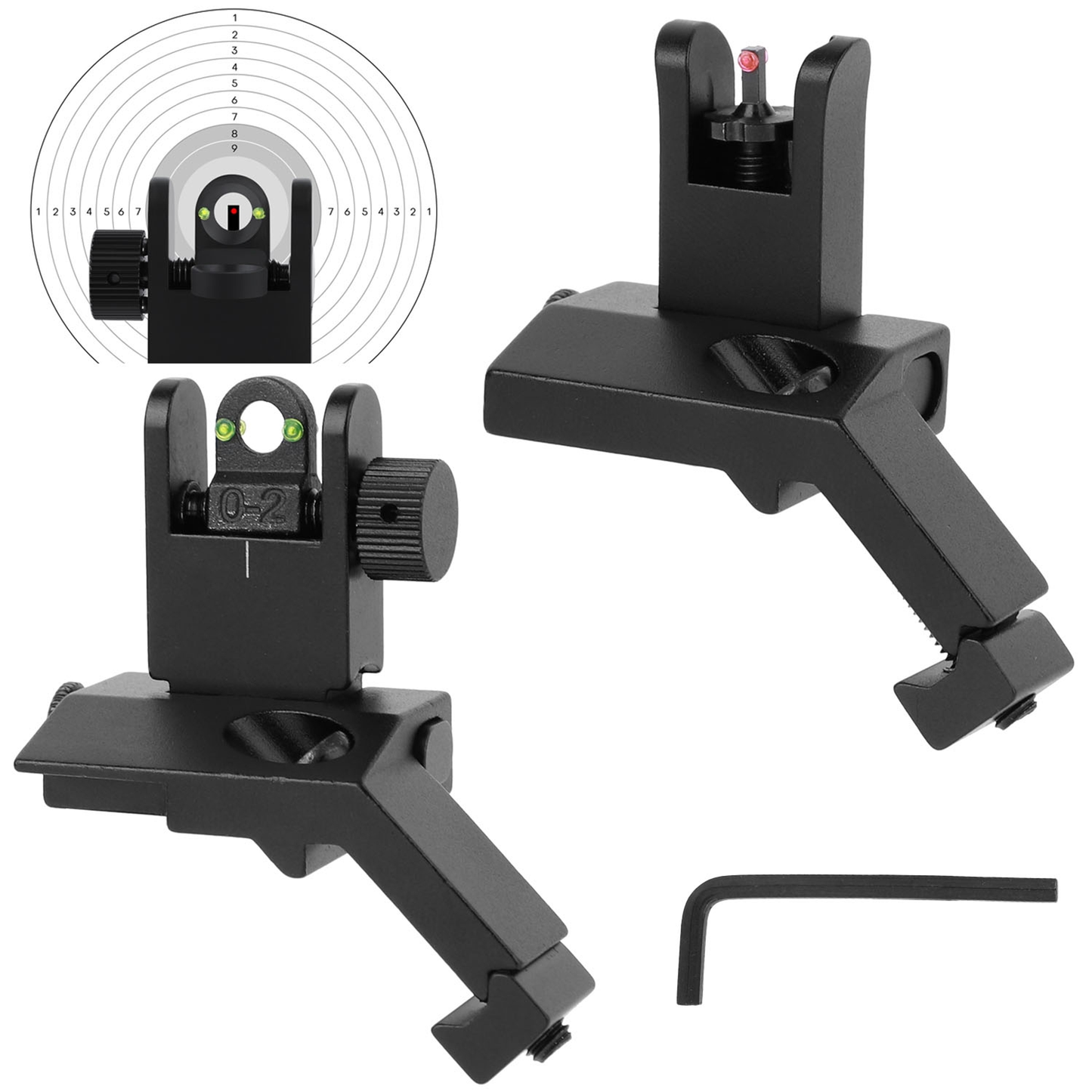 Aluminum Flip-Up Sight Set, 45-Degree Offset