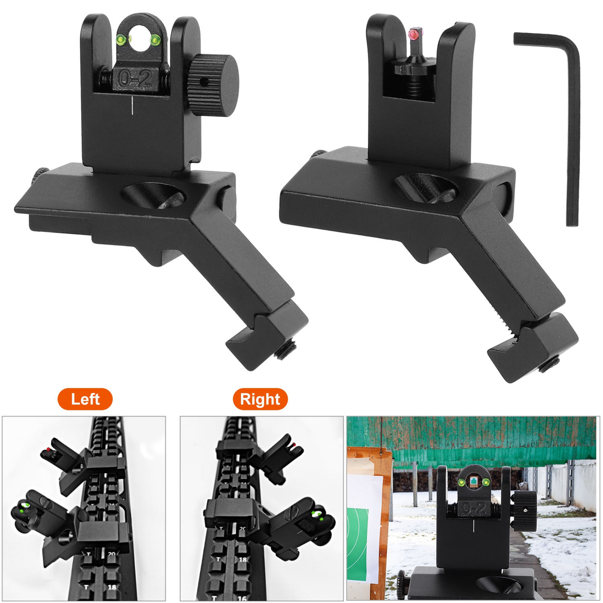 Aluminum Flip-Up Sight Set, 45-Degree Offset