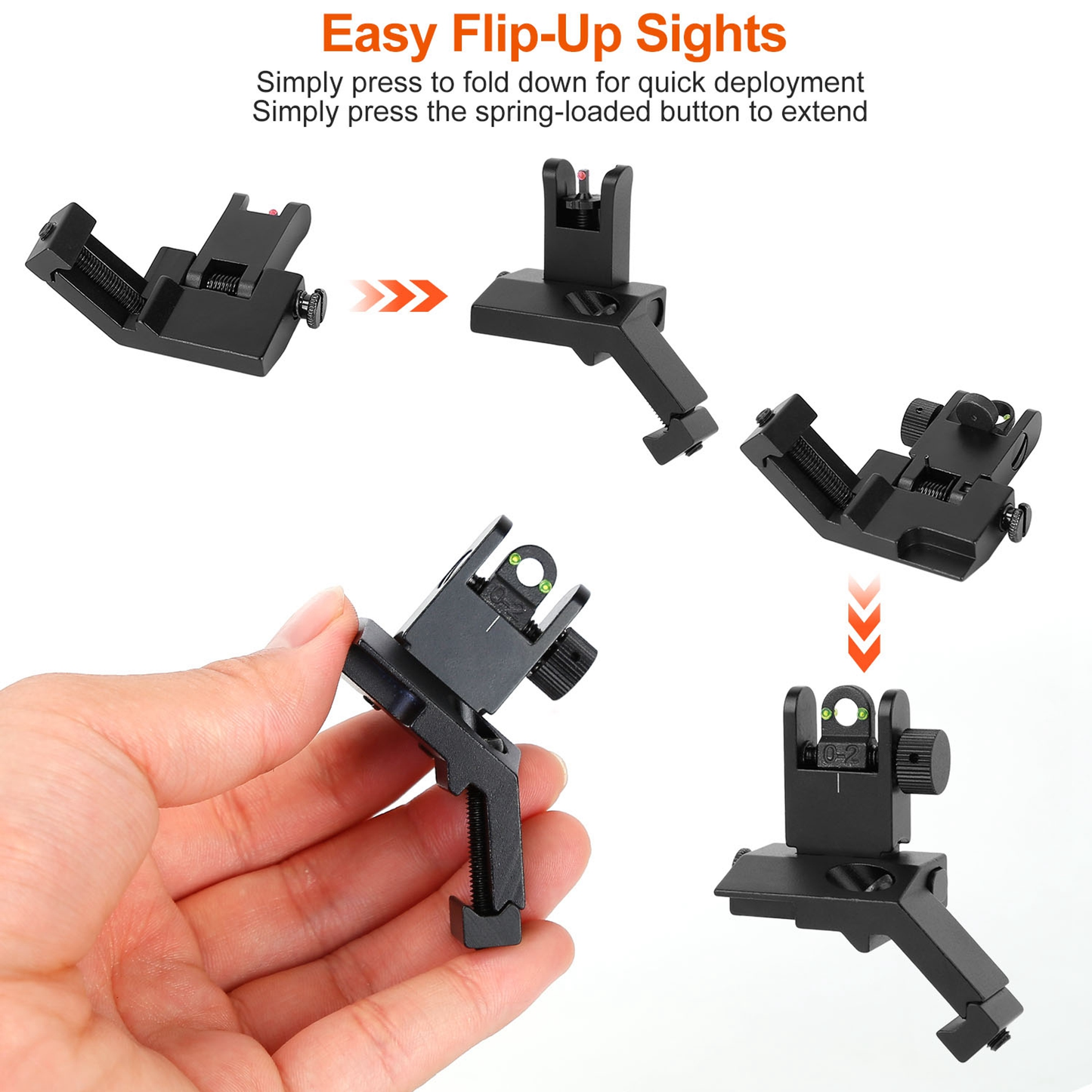 Aluminum Flip-Up Sight Set, 45-Degree Offset