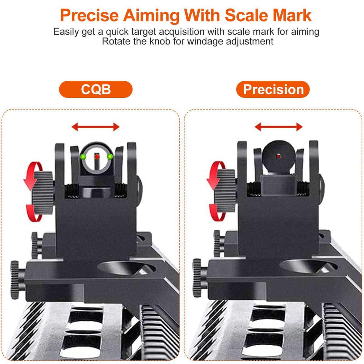 Aluminum Flip-Up Sight Set, 45-Degree Offset