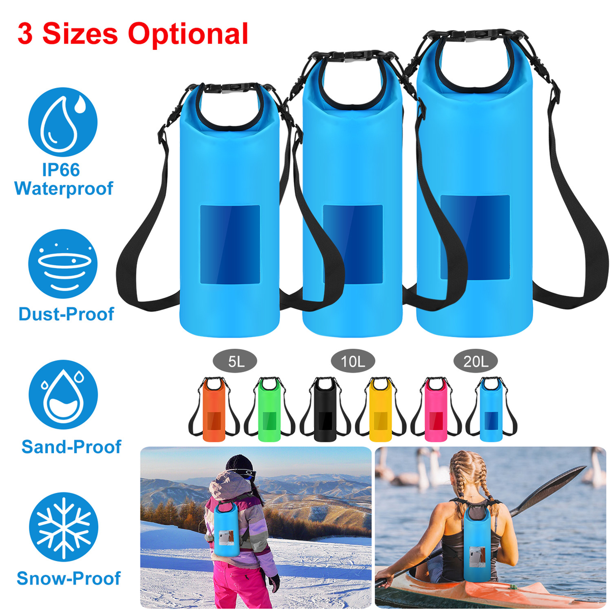 Floating Waterproof Dry Bag 20L (Blue)