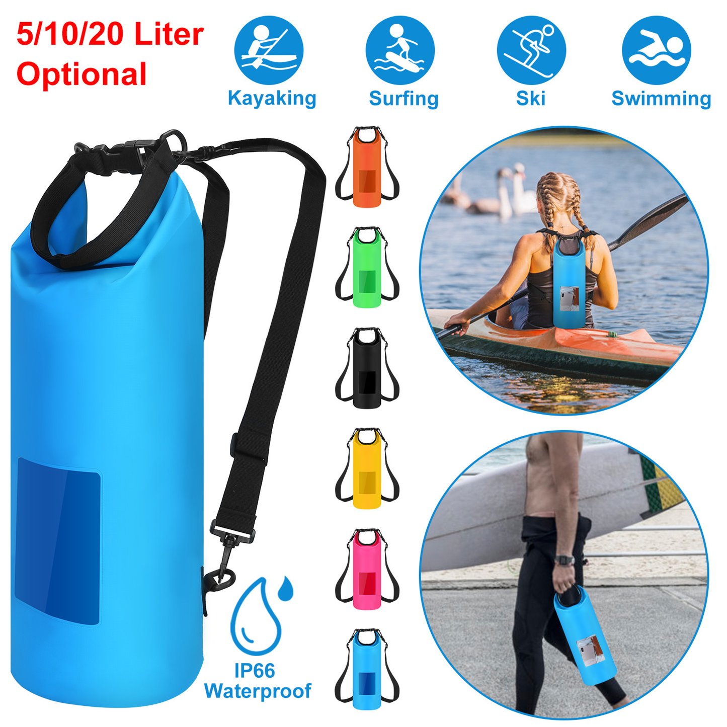 Floating Waterproof Dry Bag 20L (Blue)