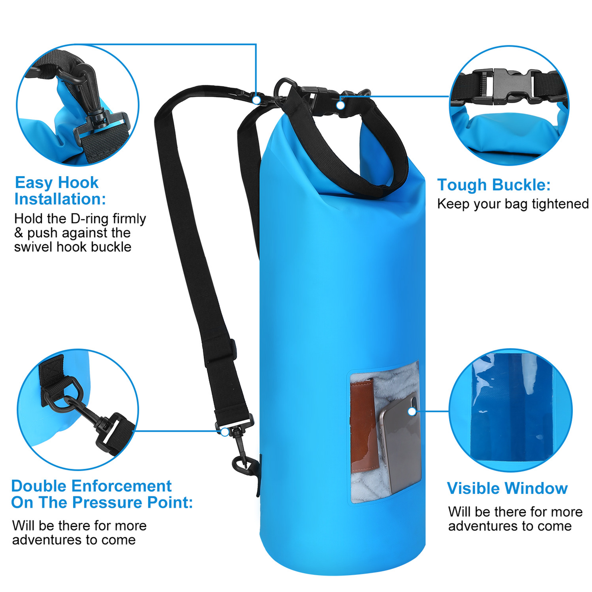 Floating Waterproof Dry Bag 20L (Multi-Color)