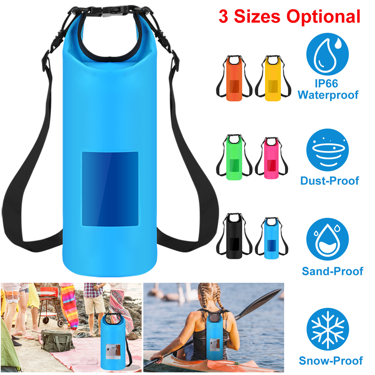 Floating Waterproof Dry Bag 20L, Pink