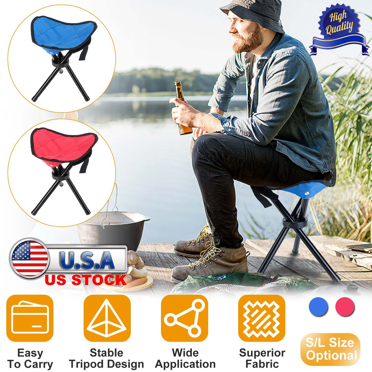 Folding Tripod Camping Stool
