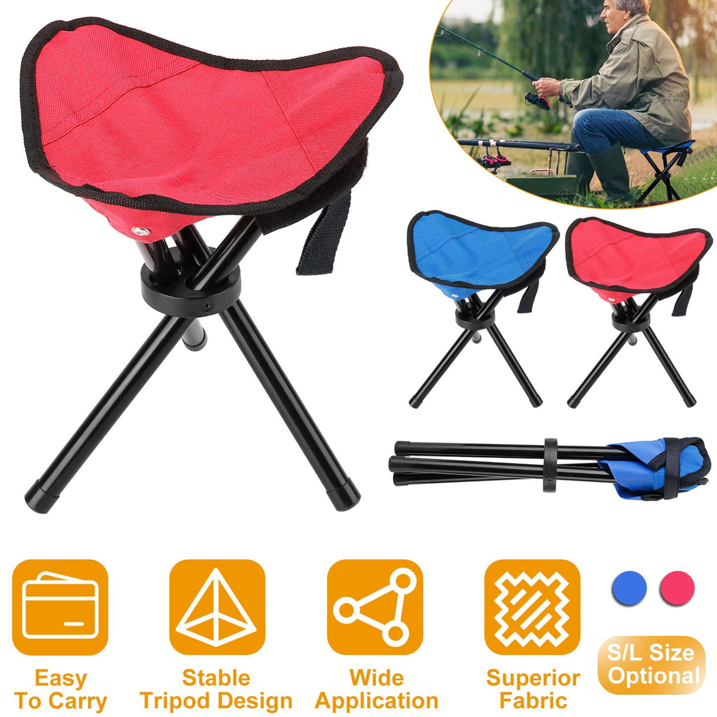 Folding Tripod Camping Stool