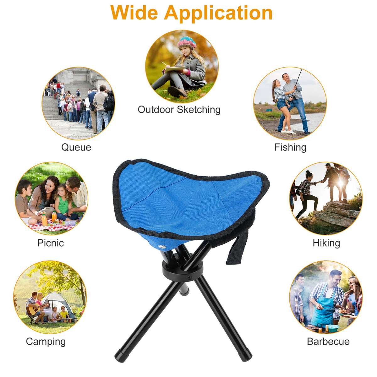 Folding Tripod Camping Stool