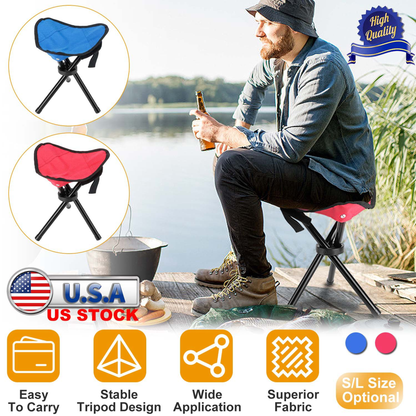 Folding Tripod Stool Portable Travel Chair