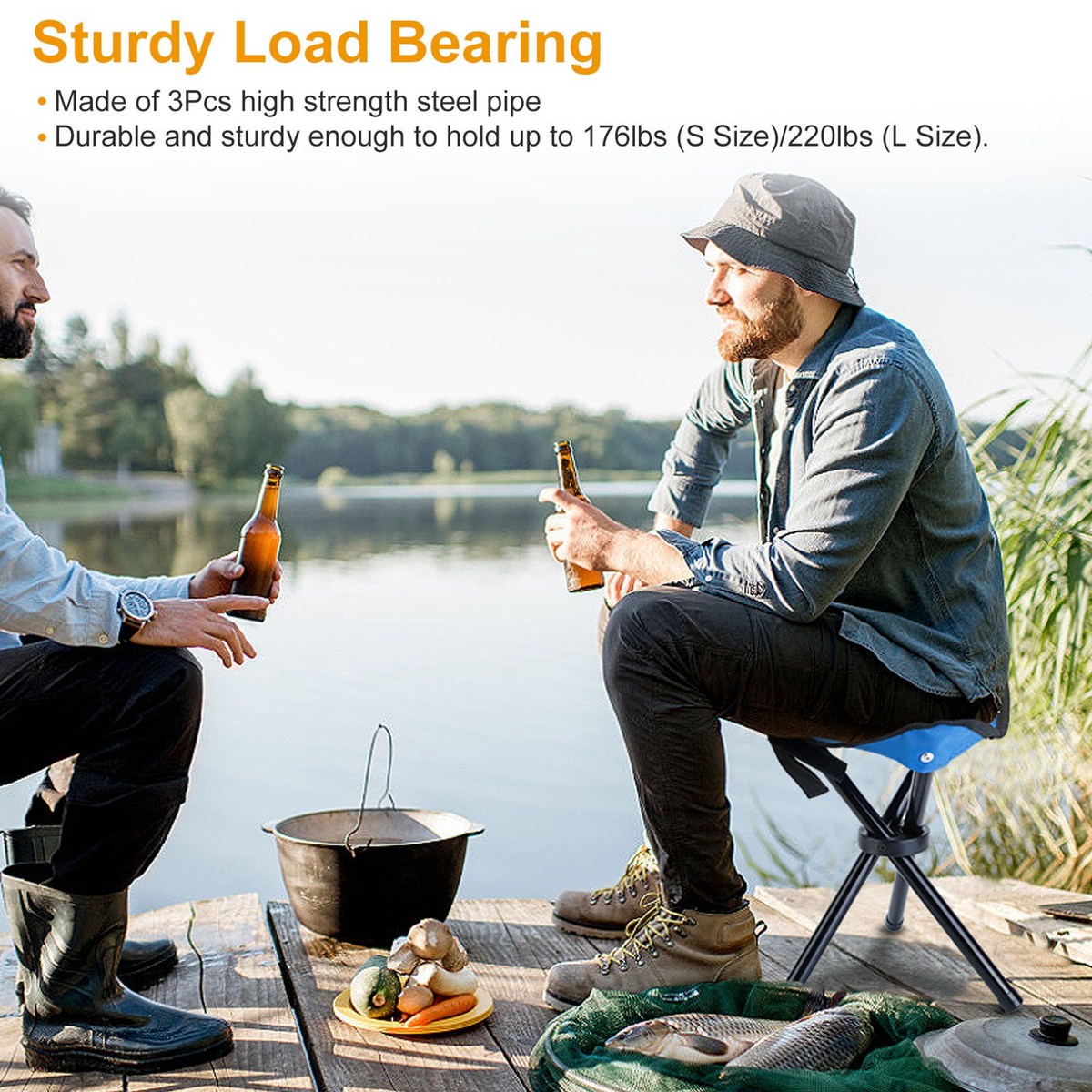 Folding Tripod Stool Portable Travel Chair
