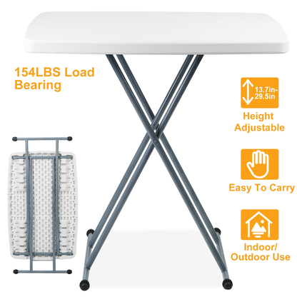 Height-Adjustable Folding Snack Table