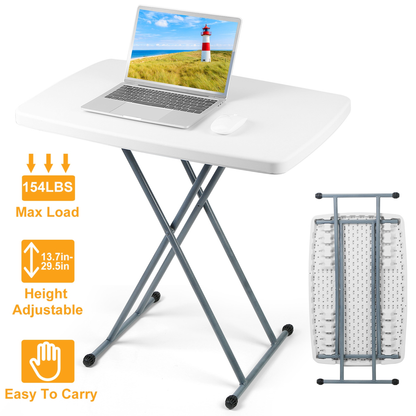 Height-Adjustable Folding Snack Table
