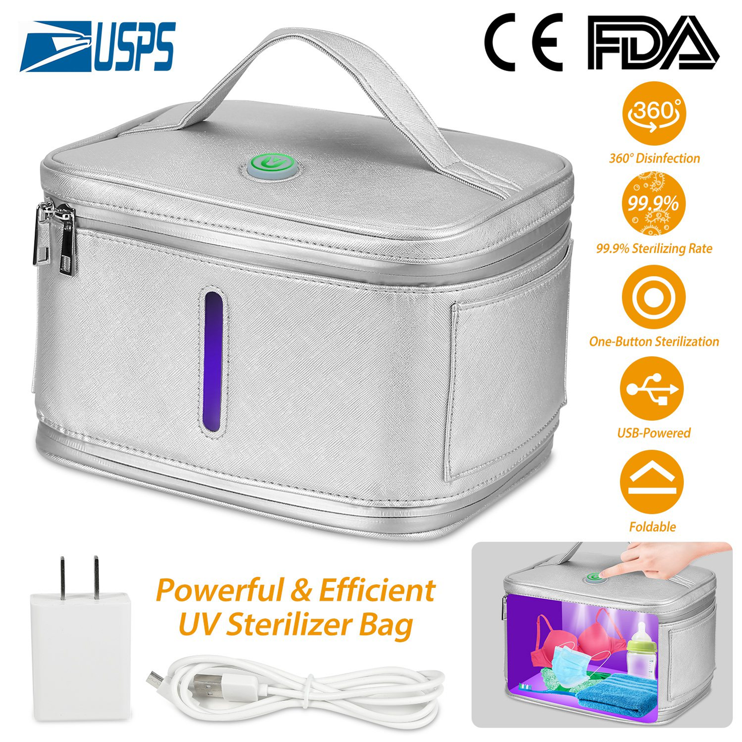 Foldable UV Disinfection Bag