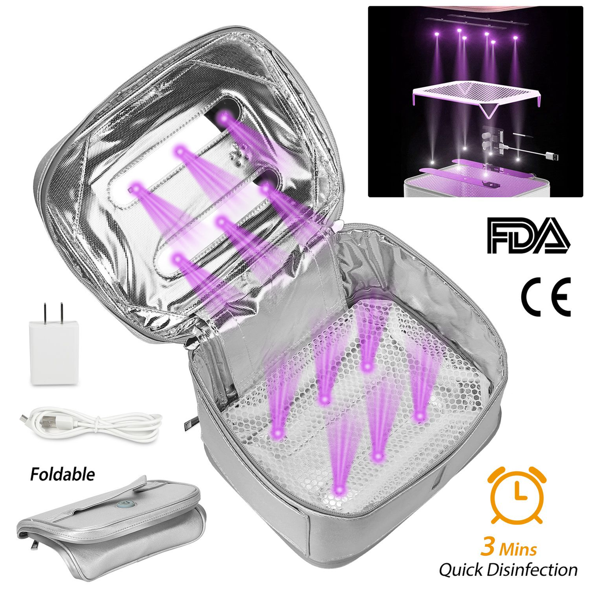 Foldable UV Disinfection Bag