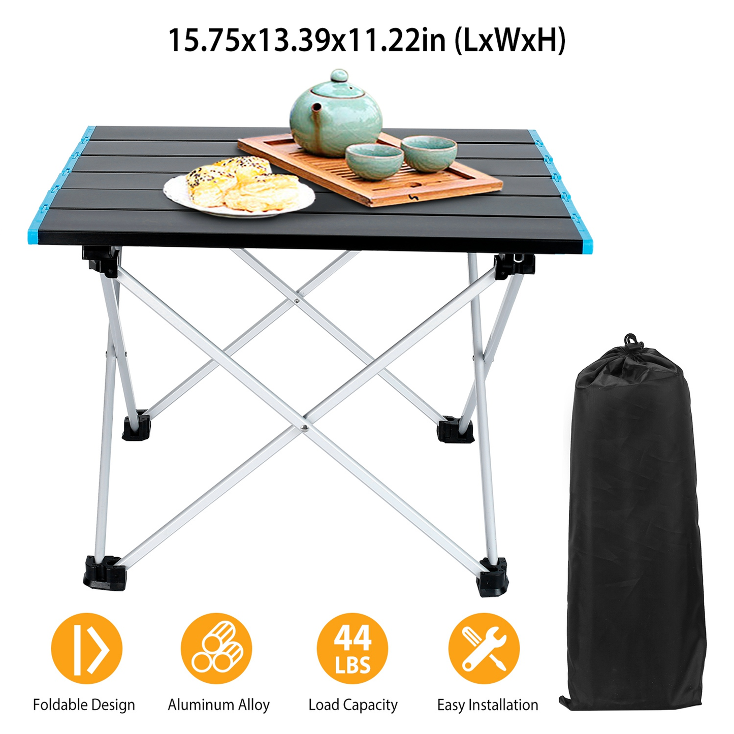 Folding Camping Table Aluminum Alloy with Carry Bag